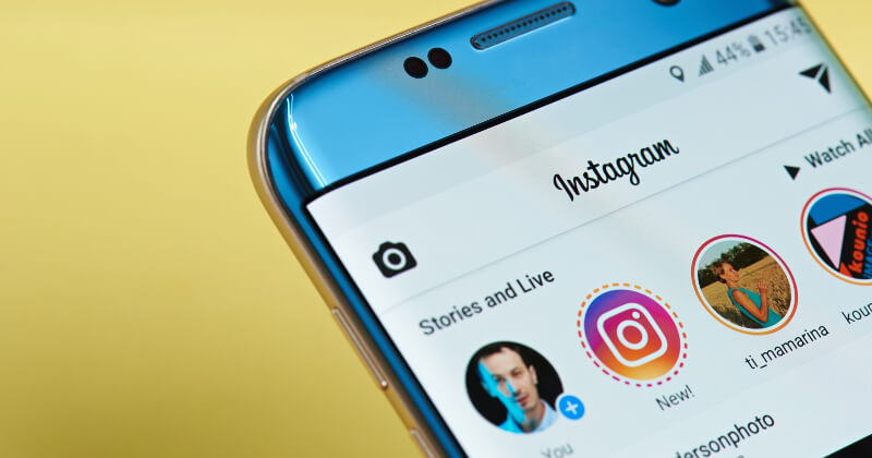A phone showing the instagram app